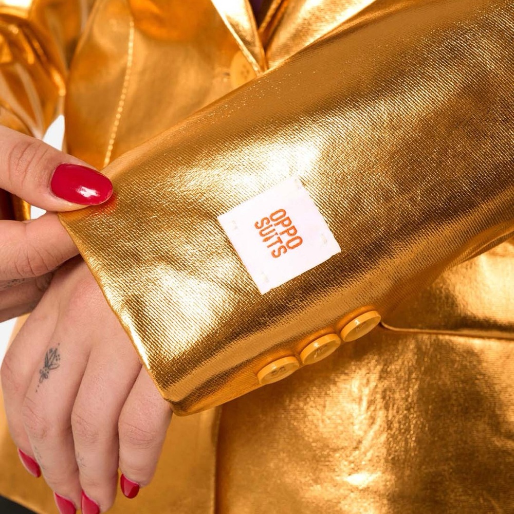 Oppo Shimmering Metallic Gold Blazer, Size: 4 - Picture 5 of 5